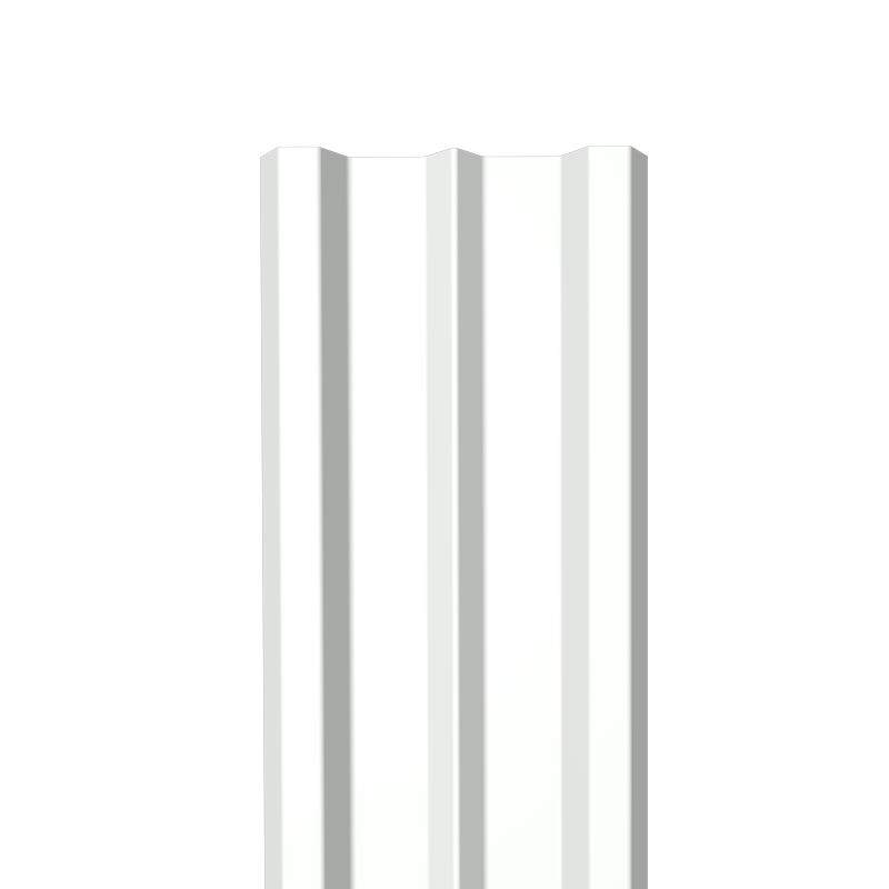 Металлический штакетник Гладкий полиэстер RAL 9003 (Белый) 1800*100*0,4 односторонний Прямой